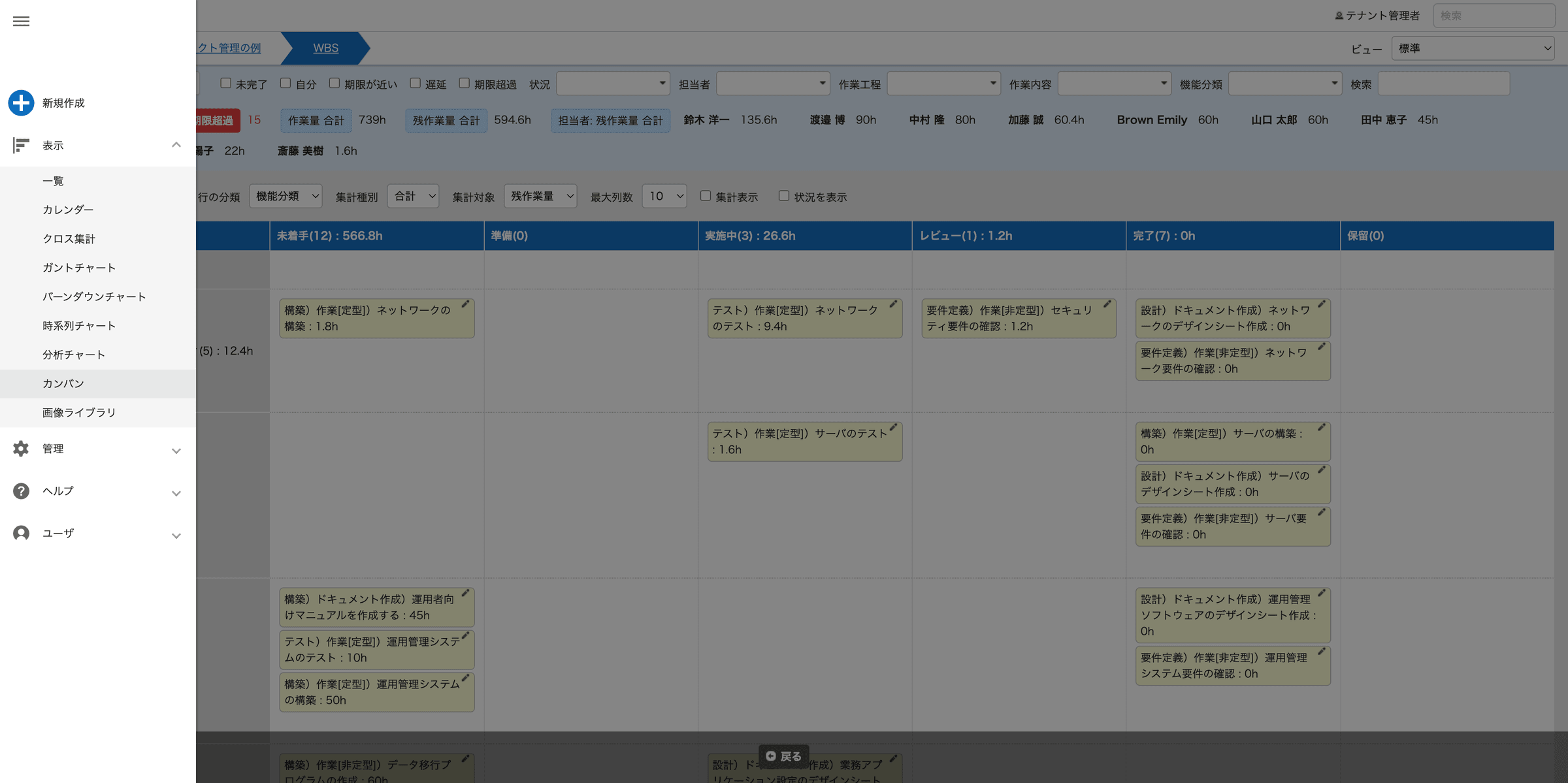 新しい UI(Cerulean)のナビゲーションメニュー。画面の左側に配置され使いやすくなった
